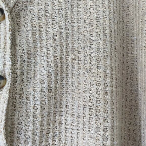 Out From Under Urban Outfitters Oversized Thermal Top Beige Size Small - Picture 2 of 6